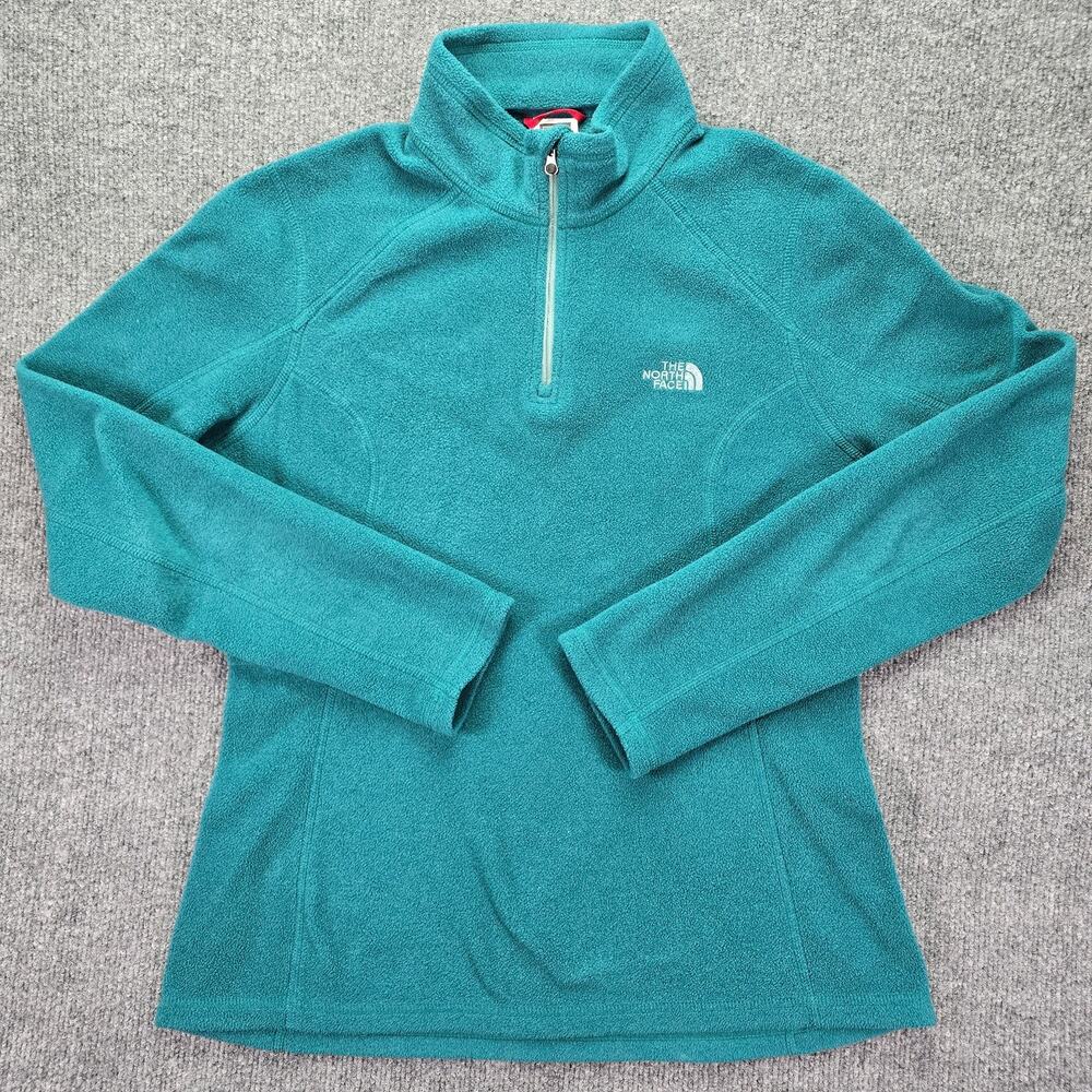The North Face 1/4 Zip Pullover Womens Medium Teal Fleece Sweatshirt Jacket
